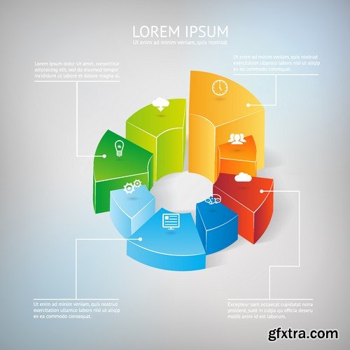 Stock Vectors - 3D Infographic Chart 6, 25xEPS