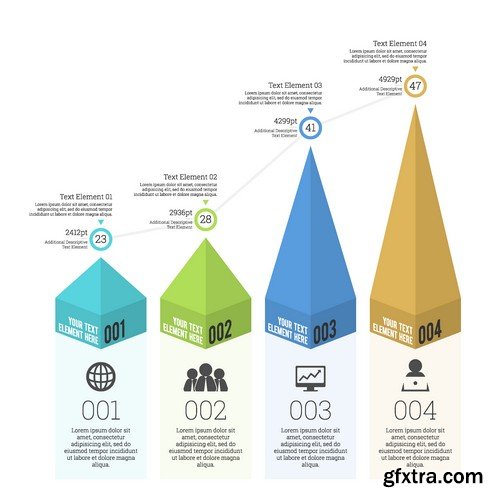 Stock Vectors - 3D Infographic Chart 6, 25xEPS