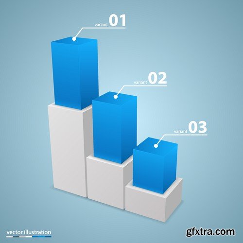 Stock Vectors - 3D Infographic Chart 6, 25xEPS