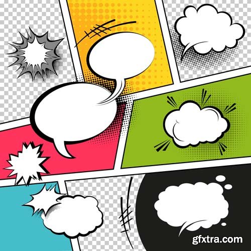 Speech bubbles different types collections, 25xEPS