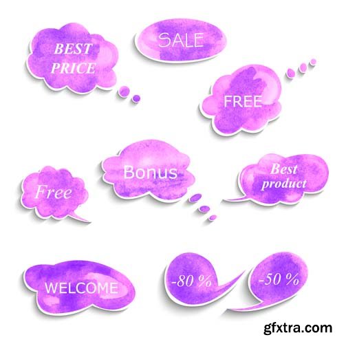 Speech bubbles different types collections, 25xEPS