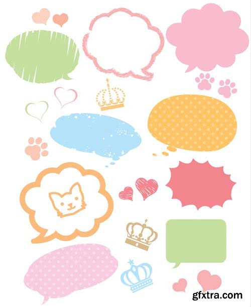 Speech bubbles different types collections, 25xEPS