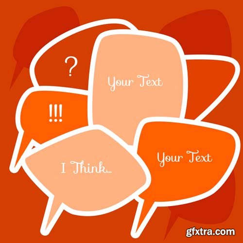 Speech bubbles different types collections, 25xEPS