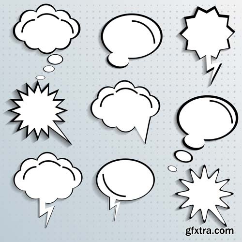 Speech bubbles different types collections, 25xEPS