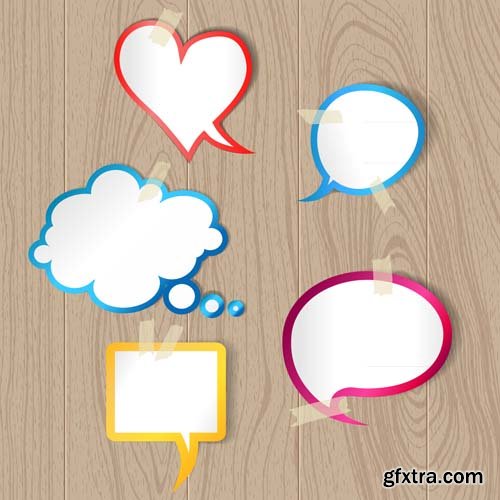 Speech bubbles different types collections, 25xEPS