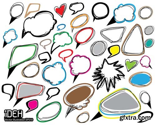 Speech bubbles different types collections, 25xEPS