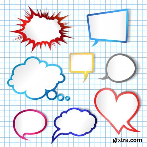 Speech bubbles different types collections, 25xEPS