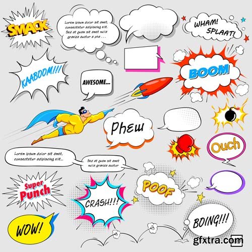 Speech bubbles different types collections, 25xEPS