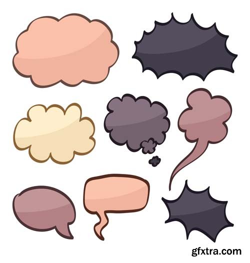 Speech bubbles different types collections, 25xEPS