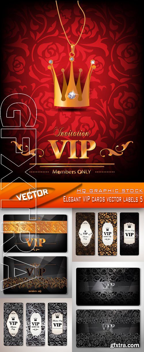 Stock Vector - Elegant VIP cards vector labels 5