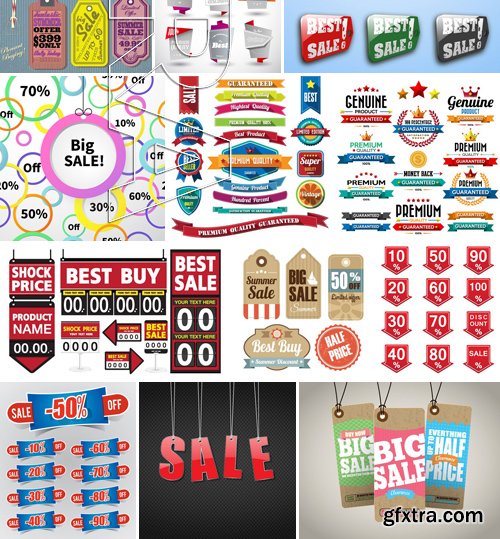 Stock Vectors - Sale Mix 4, 25xEPS