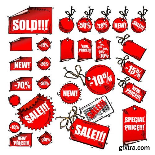 Stock Vectors - Sale Mix 4, 25xEPS