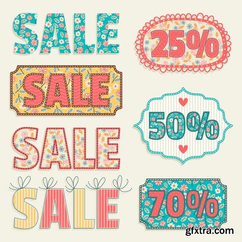 Stock Vectors - Sale Mix 4, 25xEPS