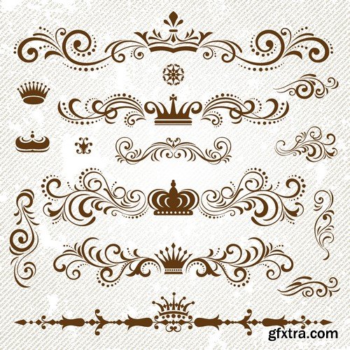 Stock Vectors - Calligraphic Design Elements 7, 25xEPS