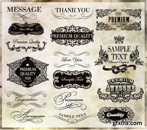 Stock Vectors - Calligraphic Design Elements 7, 25xEPS