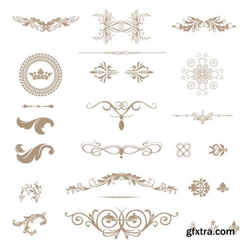 Stock Vectors - Calligraphic Design Elements 7, 25xEPS