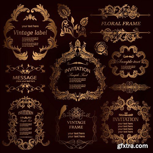 Stock Vectors - Calligraphic Design Elements 7, 25xEPS