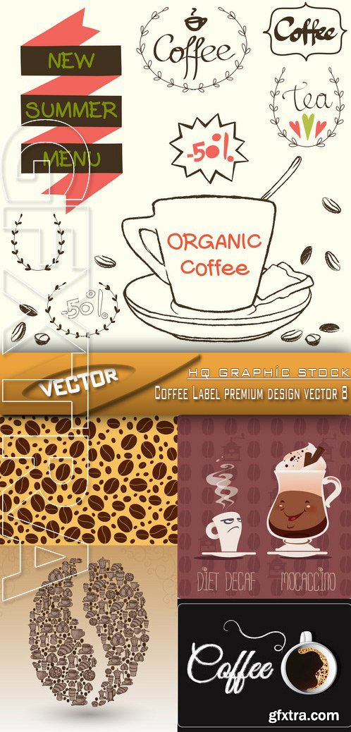 Stock Vector - Coffee Label premium design vector 8