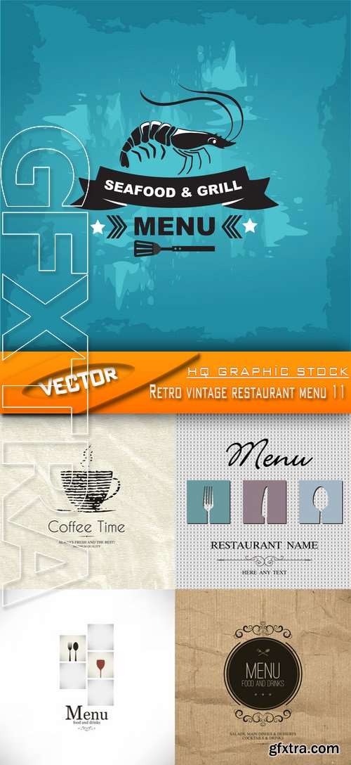 Stock Vector - Retro vintage restaurant menu 11