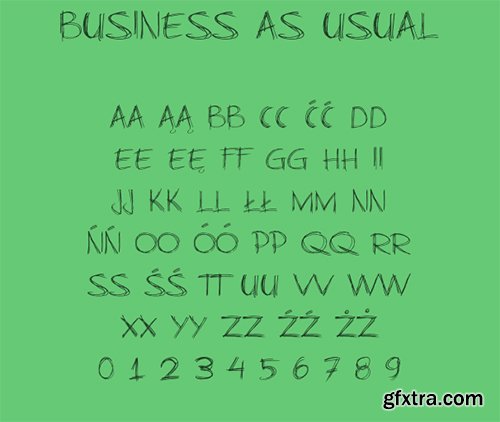 Business As Usual Fonts Family - 4 Fonts 40$