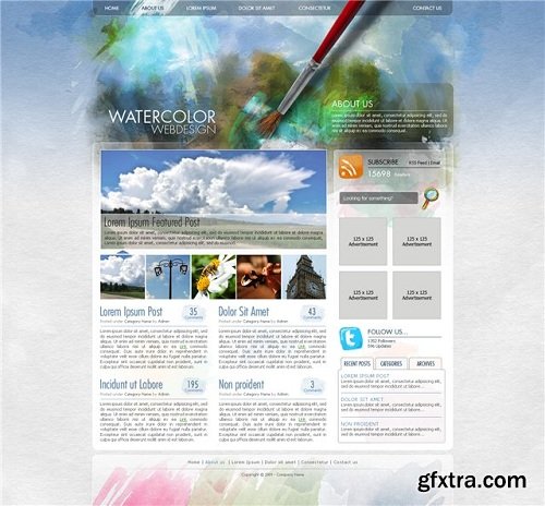 Create a Watercolor - Themed Website Design with Photoshop