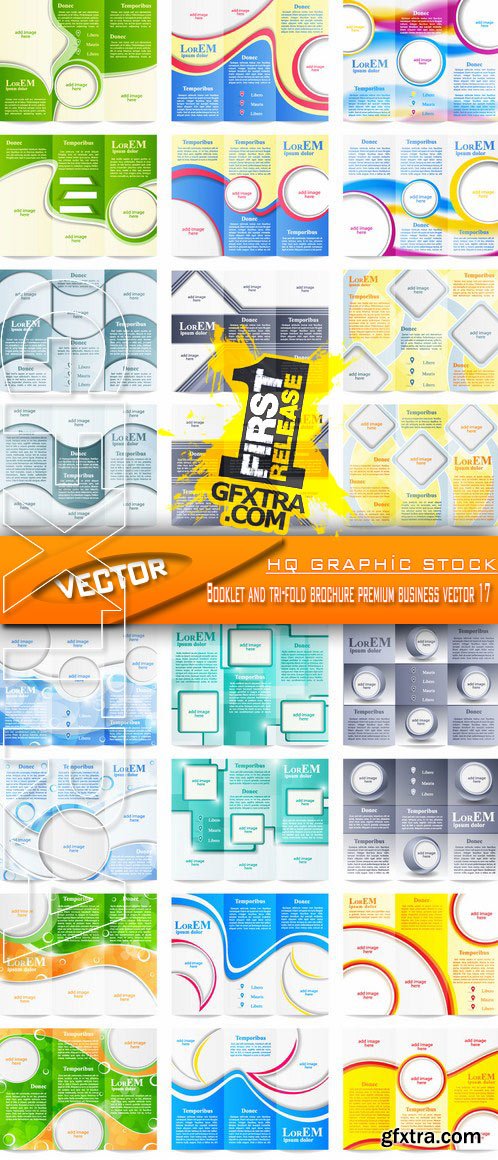 Stock Vector - Booklet and tri-fold brochure premium business vector 17