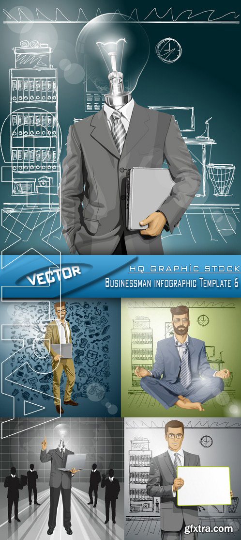 Stock Vector - Businessman infographic Template 6