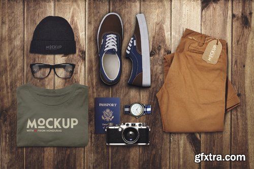 Travel and Clothes Mockup Template