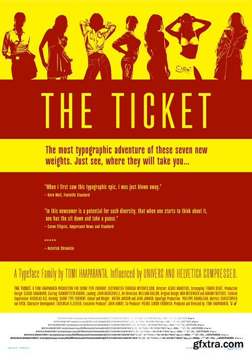 Ticketbook Font Family - 7 Fonts 140$