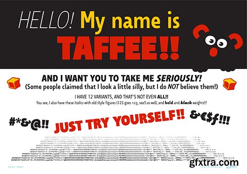 Taffe Font Family - 12 Fonts 300$