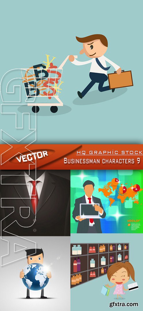 Stock Vector - Businessman characters 9