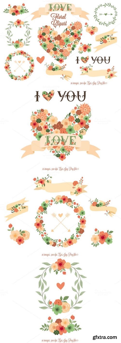 Vector Clip Art Floral Elements