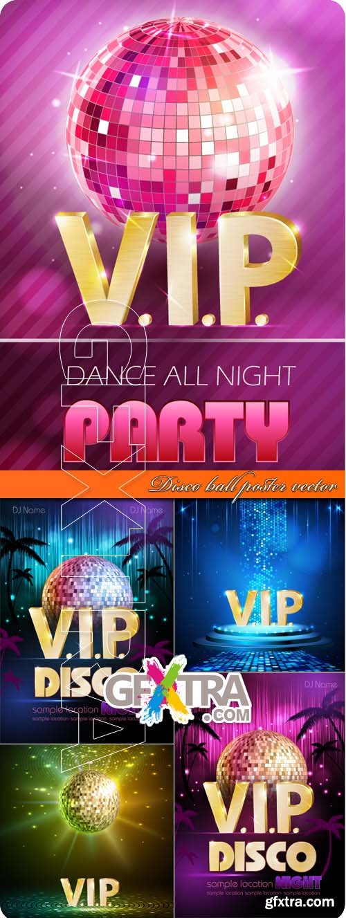 Disco ball poster vector