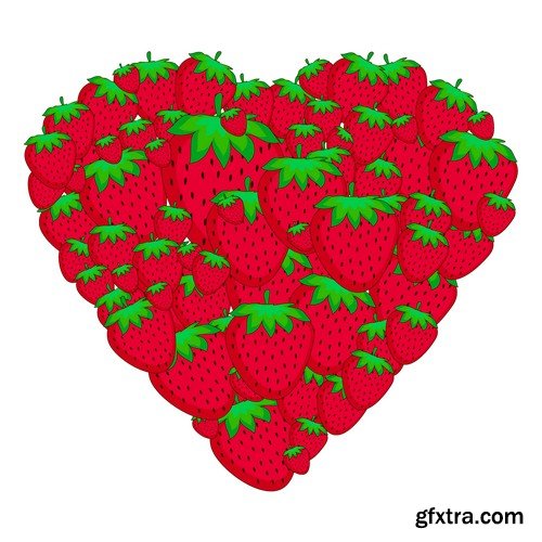 Stock Vectors - Strawberry 4, 25xEPS