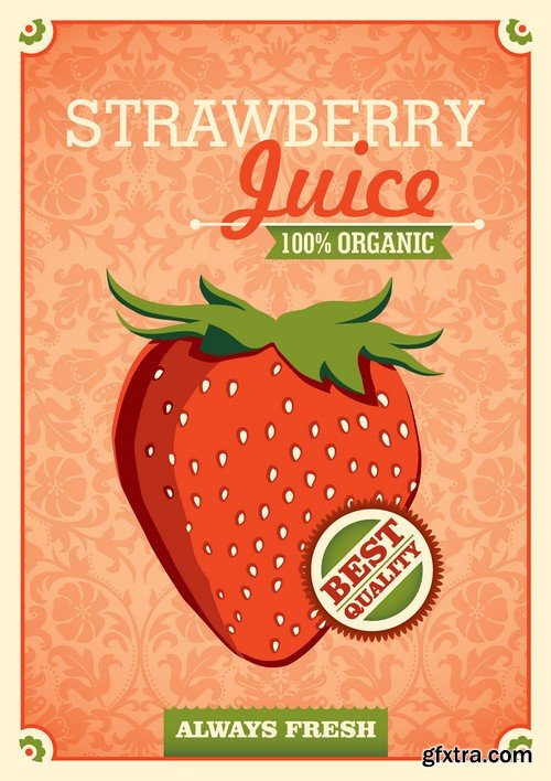 Stock Vectors - Strawberry 4, 25xEPS