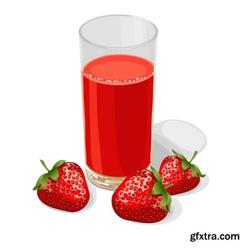 Stock Vectors - Strawberry 4, 25xEPS