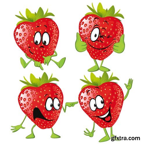 Stock Vectors - Strawberry 4, 25xEPS