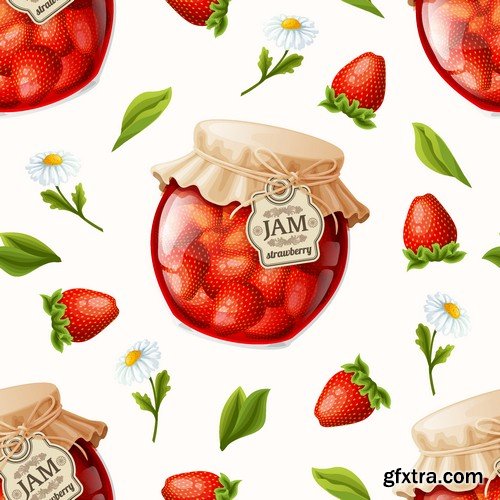 Stock Vectors - Strawberry 4, 25xEPS