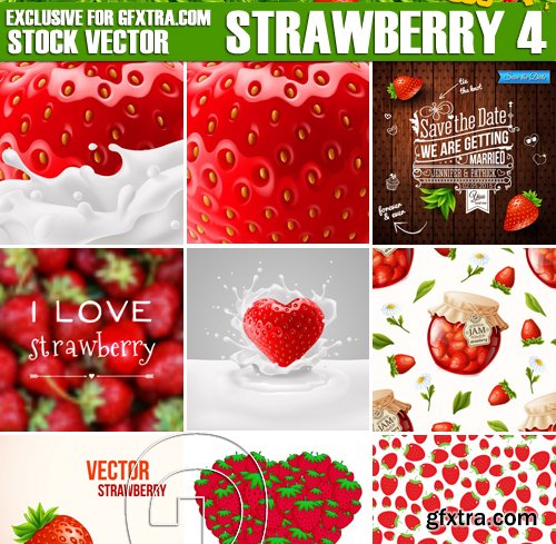 Stock Vectors - Strawberry 4, 25xEPS