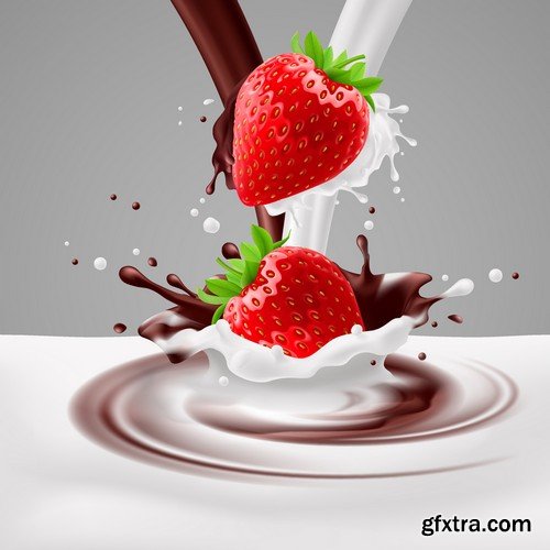 Stock Vectors - Strawberry 4, 25xEPS