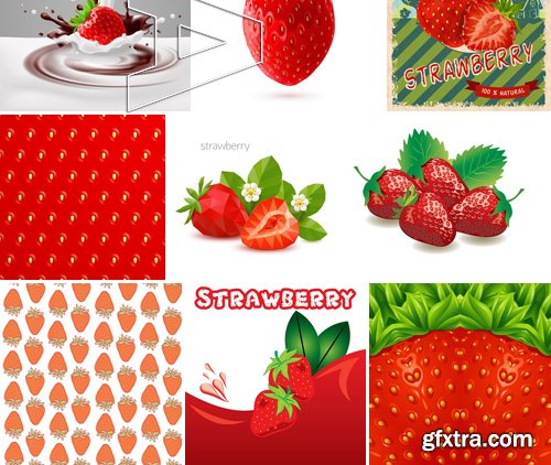 Stock Vectors - Strawberry 4, 25xEPS