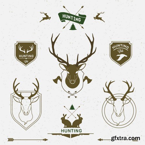 Stock Vectors - Hunting 2, 25xEPS