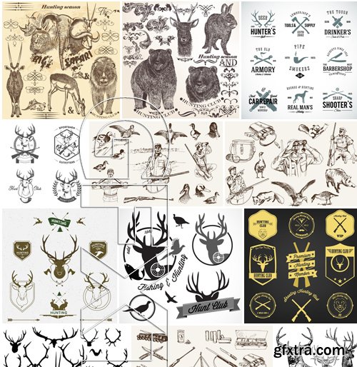 Stock Vectors - Hunting 2, 25xEPS