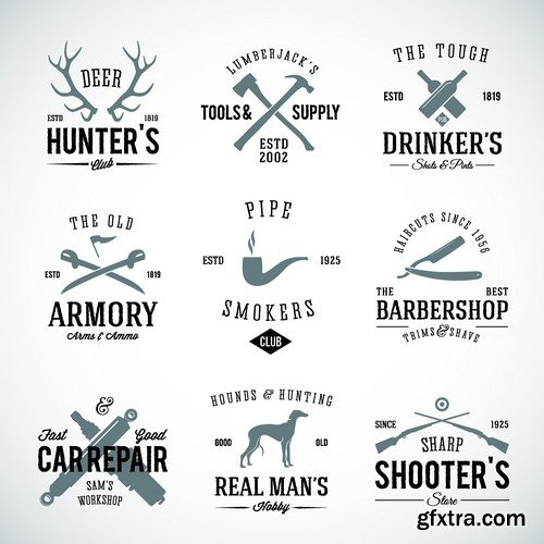 Stock Vectors - Hunting 2, 25xEPS