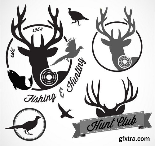 Stock Vectors - Hunting 2, 25xEPS