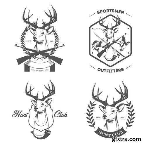 Stock Vectors - Hunting 2, 25xEPS