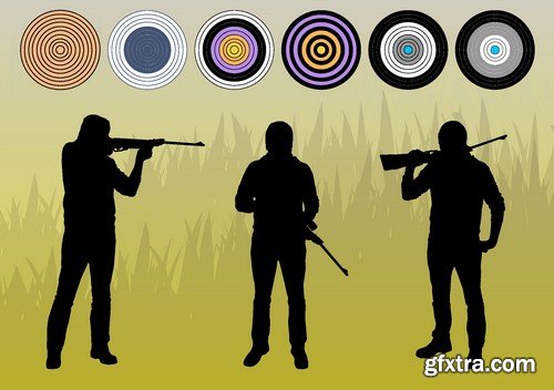 Stock Vectors - Hunting 2, 25xEPS