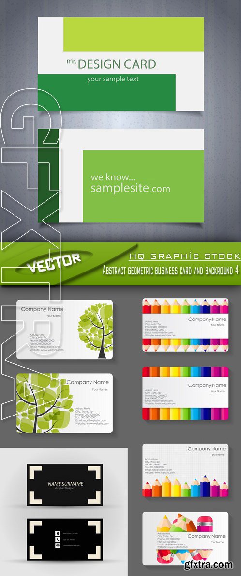 Stock Vector - Abstract geometric business card and backround 4