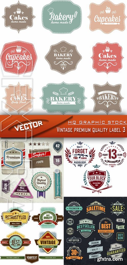 Stock Vector - Vintage premium quality label 3