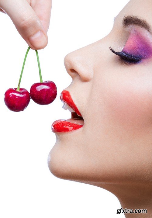 Stock Photos - Girls with cherry, 25xJPG